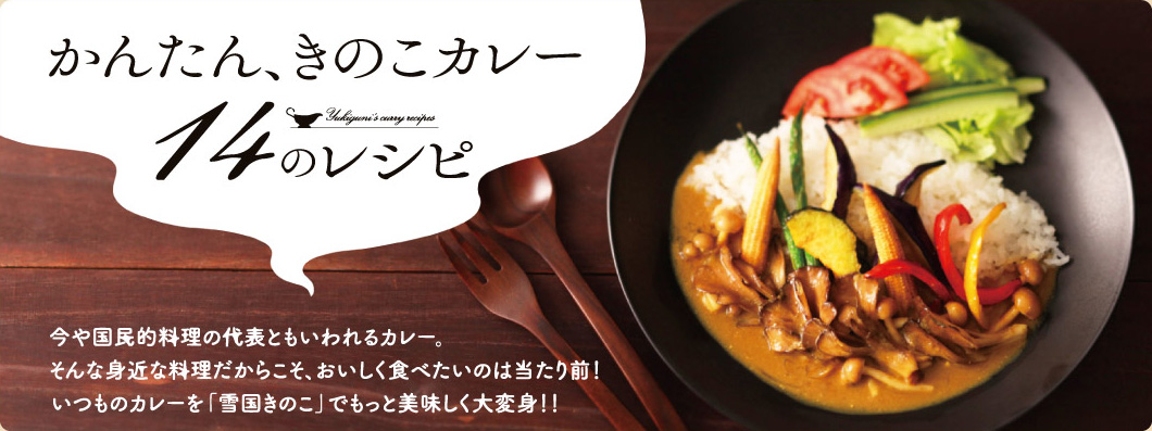 かんたん、きのこカレー14のレシピ
