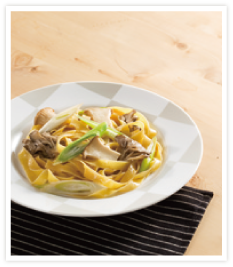 きのこと葱の和風パスタ　料理写真