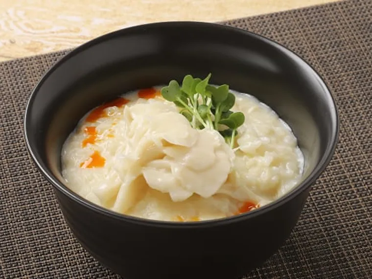 白まいたけと貝柱の豆乳粥の画像