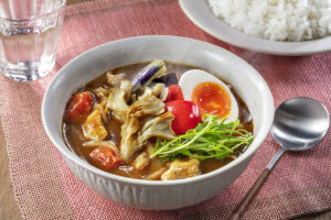 まいたけと夏野菜のスープカレー