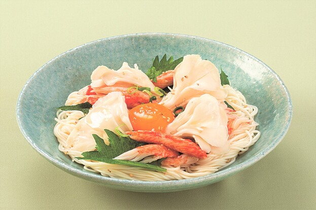 白まいたけとほぼカニ®の無限そうめん
